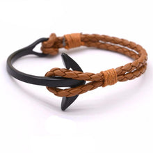 Handmade Leather Anchor Bracelet