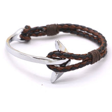 Handmade Leather Anchor Bracelet