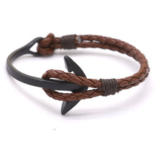 Handmade Leather Anchor Bracelet