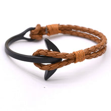 Handmade Leather Anchor Bracelet